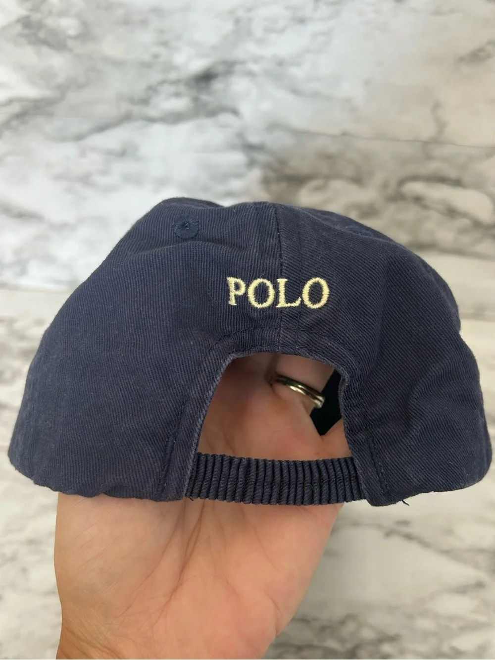 Polo Ralph Lauren 12-24 months toddler hat Navy blue with embroidered polo horse
